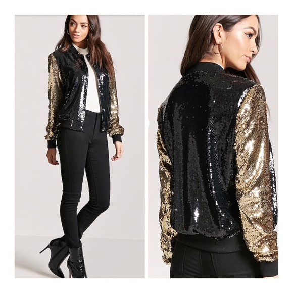 forever 21 sequin bomber jacket